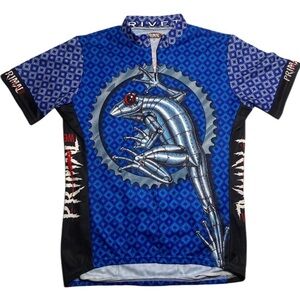 PRIMAL WEAR MENS BLUE CYCLING BIKING JERSEY LARGE